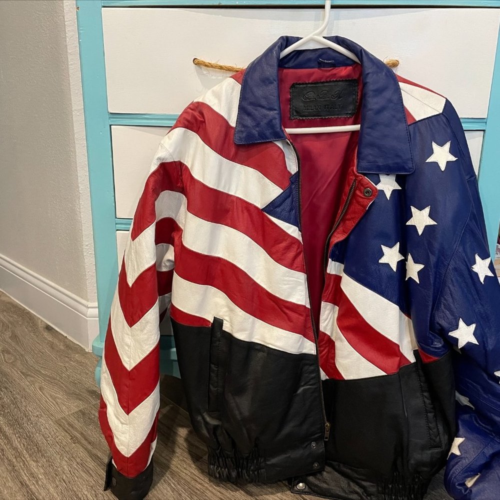 Men's large leather American Eagle jacket